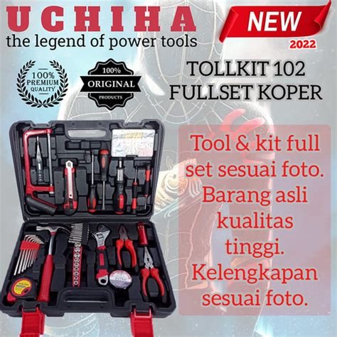 Jual Toolkit Set Alat Tukang Lengkap Bor Edisi Military Army Uchiha