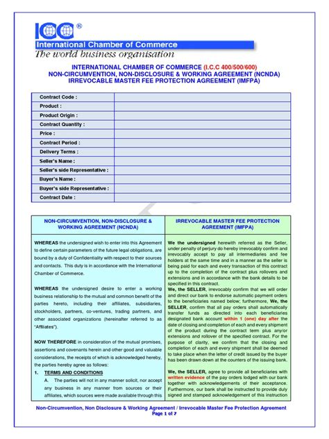 Contoh Ncnda Template Icc Financial Transaction Arbitration