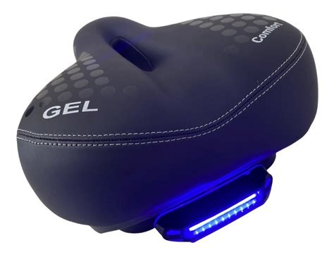 Selim Largo Gel Vazado Confort Sinalizador De Led Usb Frete Gr Tis