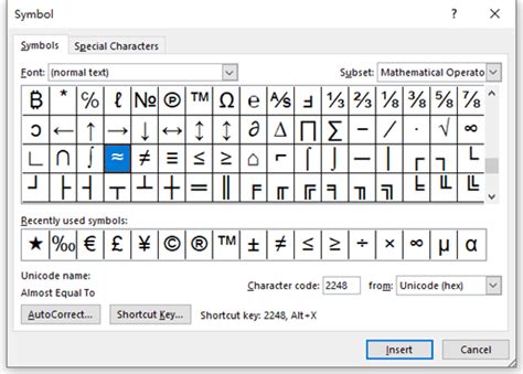 3 Methods to Insert Approximately Equal Symbol in Word - My Microsoft Office Tips