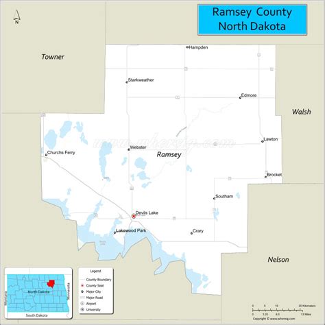 Map Of Ramsey County North Dakota Where Is Located Cities