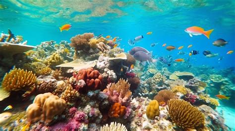 Recife Subaqu Tico Repleto De Vida Marinha Foto Premium