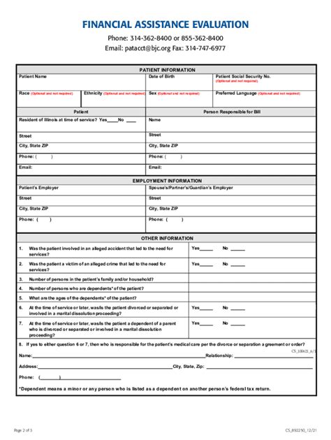 Bjc Financial Assistance Application Fill Out Sign Online DocHub