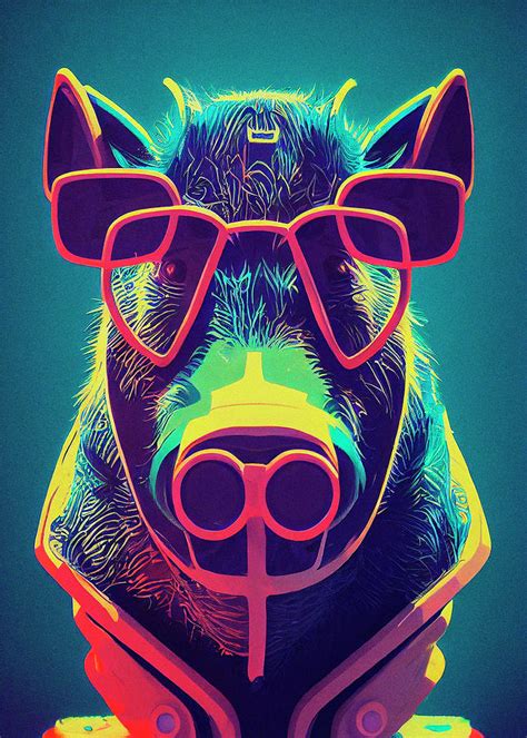 A Nursery Animal Pop Art Illustration Of Boar Digital Art By Art Nesia