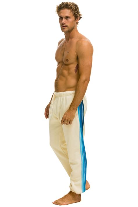 5 Stripe Sweatpants Vintage White Blue Aviator Nation