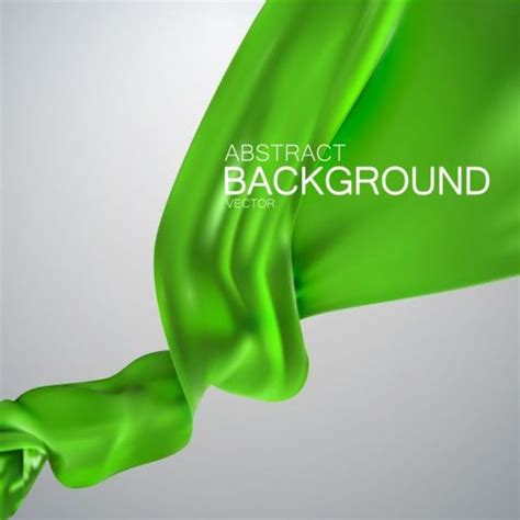 Green silk fabric background vector free download