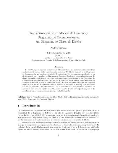 Transformación de un Modelo de Dominio y Diagramas de Comunicación en