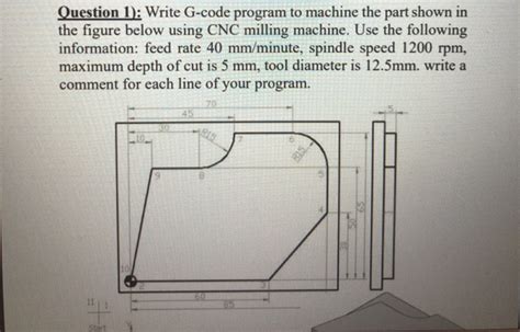 Solved Question Write G Code Program To Machine The Part Chegg