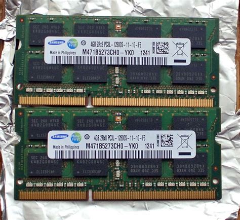 Yahooオークション Samsung製 Ddr3 Pc3 12800s 204pin 4g 2枚 8g