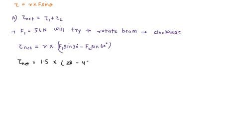 Solved Determine The Net Torque On The M Long Uniform Beam Shown