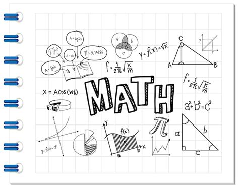 Doodle fórmula matemática con fuente de matemáticas en el cuaderno