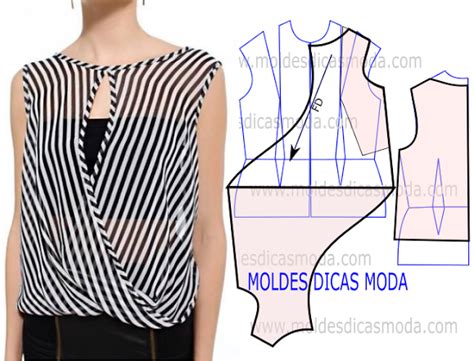 MOLDE DE BLUSA DE RISCAS 98 Moldes Moda Por Medida SEWING PATTERN