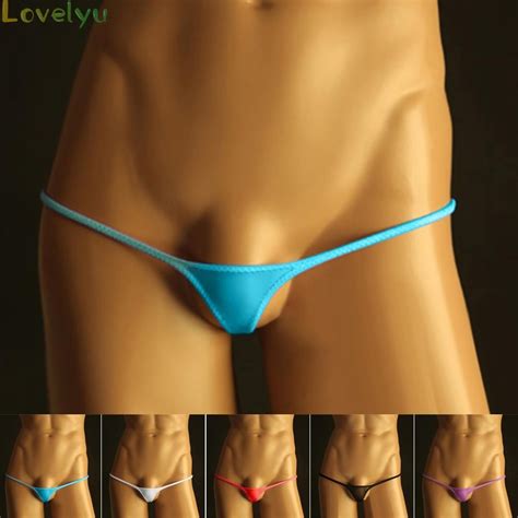 Seductive Men S G String T Back Briefs Sexy Micro Lowrise Bikini See Through Red Shopee Thailand
