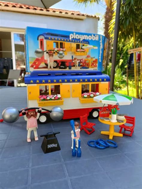 PLAYMOBIL 3728 MR Muscles Circus Romani Circus Trailer Vintage Box 96