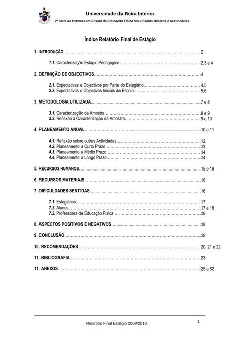 PDF Índice Relatório Final de Estágio ubibliorum ubi ptubibliorum