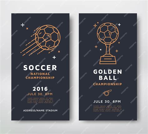 Premium Vector Soccer Championship Posters Design