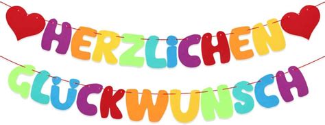 VINFUTUR Herzlichen Glückwunsch Girlande Gratulation Banner Bunt Filz