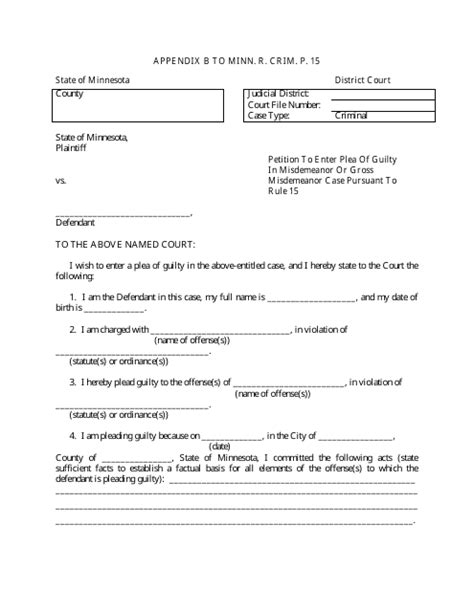 Appendix B Download Printable Pdf Or Fill Online Petition To Enter Plea