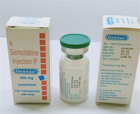 Gemcitabine Gemtaz 1gm Injection For As A Prescription Sun Pharma At