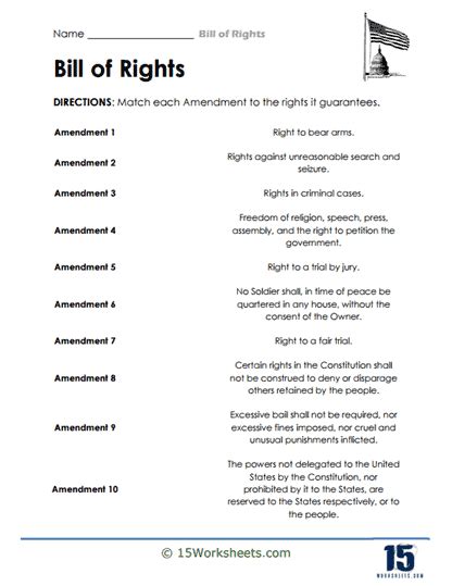 Bill Of Rights Worksheets 15