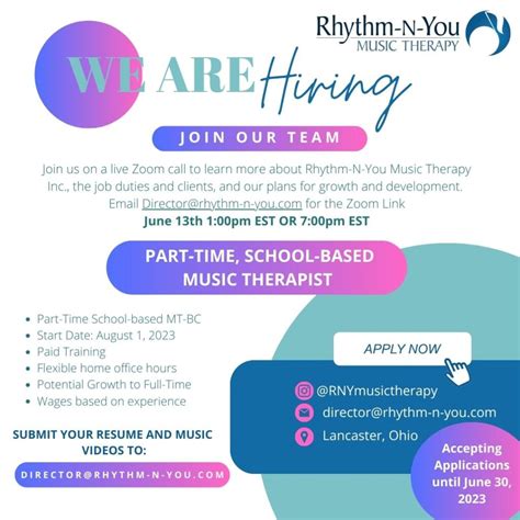 Music Therapy Job Positions Rhythm N You Music Therapy