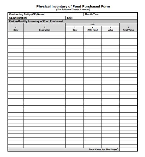 FREE 13+ Food Inventory Samples in PDF | Excel