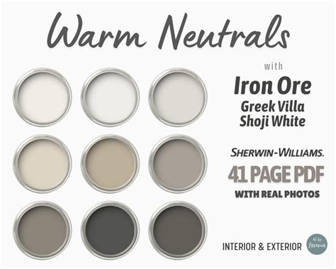 Sherwin Williams Warm Neutrals Modern Paint Color Palette Etsy Beach