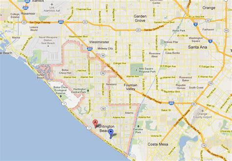 Map Of Huntington Beach Beach Map