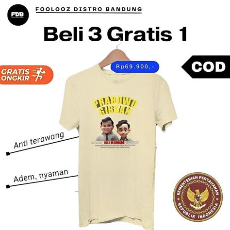 Jual Kaos Prabowo Gibran Baju Prabowo Gibran Gemoy Terbaru