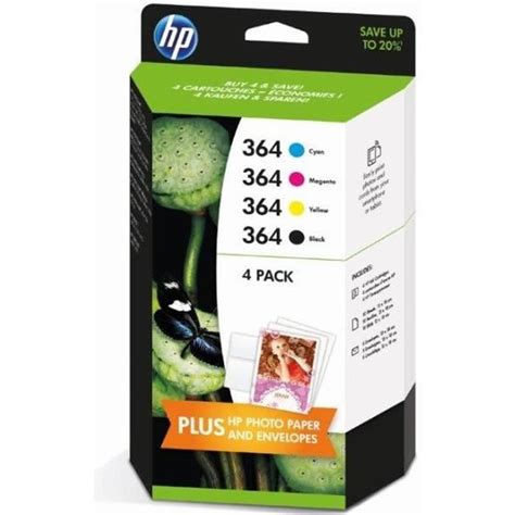 Multipack 4 Cartouches HP 364 Noir 3 Couleurs Prix Pas Cher