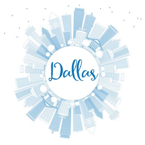 Dallas Skyline Outline Silhouette Illustrations, Royalty-Free Vector ...