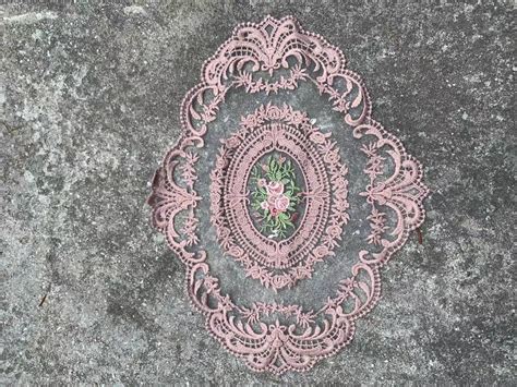 Pc Spisebordsd Kken Broderet Dug Rund Blonde Dug Grandado