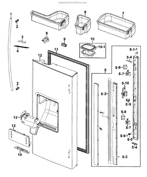 Parts For Samsung Rf267aepnxaa 00 Door Left Parts