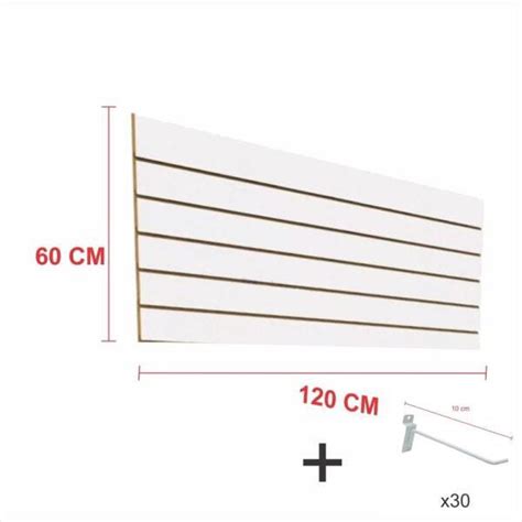 Kit Painel Canaletado Branco Alt Cm Comp Cm Mais Ganchos