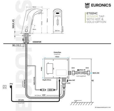 Automatic Water Tap Wall Mounted Sensor Taps Et02 Euronics