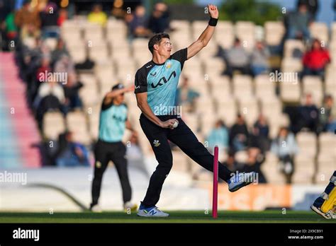 Southampton Uk May Sean Abbott Of Surrey Bowling During The