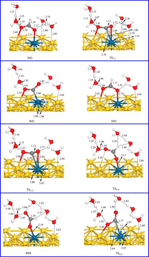 Optimized Geometries Of Intermediates And Transition States Involved In