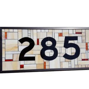 Custom House Numbers Stained Glass Mosaic - Etsy