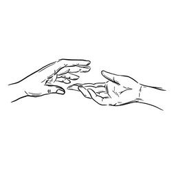 Four Hands Hold Each Other By Wrist Join Vector Image