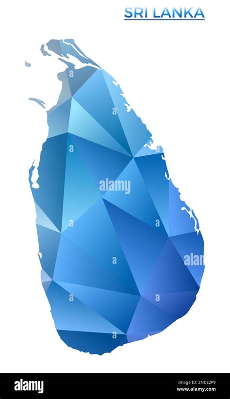 Vector Polygonal Sri Lanka Map Vibrant Geometric Country In Low Poly