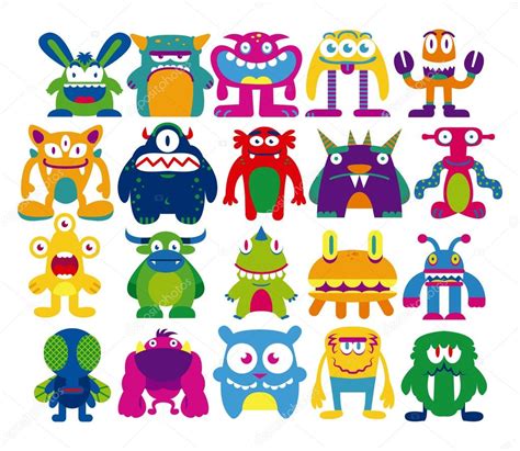 Cartoon Set Of Different Monsters Isolated Stock Vector By ©aratehortua