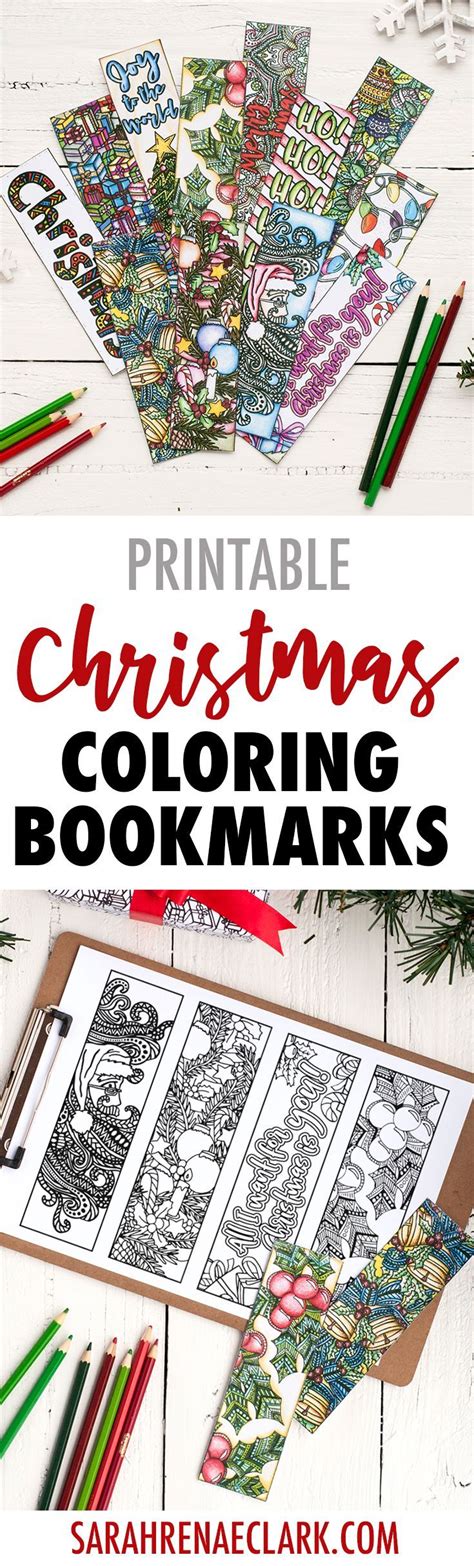 Printable Christmas Bookmarks Sarah Renae Clark Coloring Book