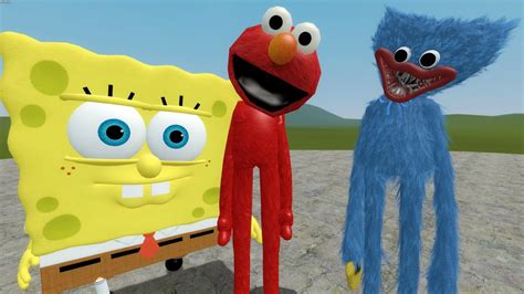 Spongebob Vs Huggy Wuggy Vs Elmo In Garry S Mod Youtube