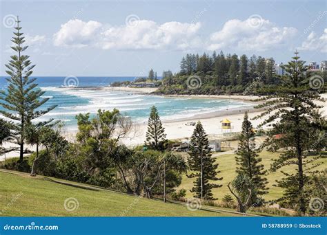 Fview Of Coolangatta Beach And Snapper Rocks From Kirra Point Lookout