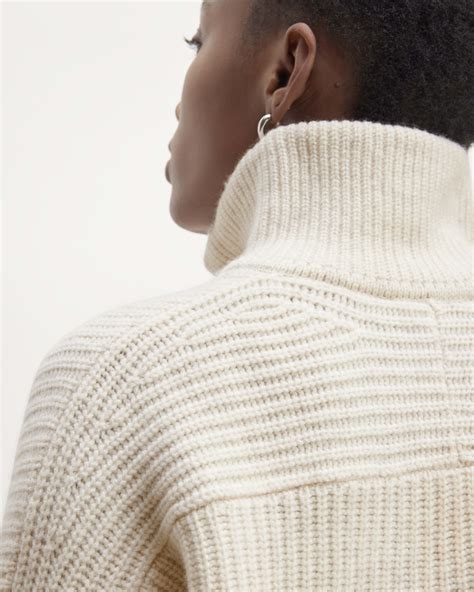 The Felted Merino Half Zip Sweater Heathered Oat Everlane