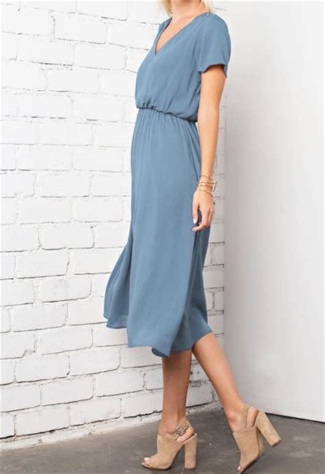 Dusty Blue Midi Dress Dresses Images 2022