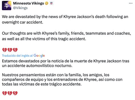 Nfl Khyree Jackson Esquinero De Los Vikings Muere En Accidente De