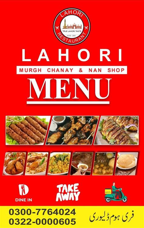 Lahori Restaurant Valencia Town Menu Contact Number