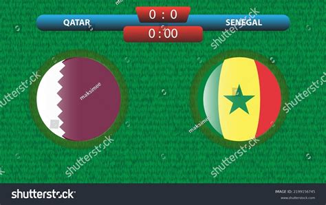 Qatar Vs Senegal Scoreboard Template Soccer Stock Vector Royalty Free