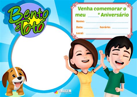 Fundo Convite Bento E Toto - Convite de Aniversário Bento e Totó para Montagem de Foto - Imagem Legal